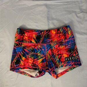 Fleo Women's Tropical Burst Athletic Shorts